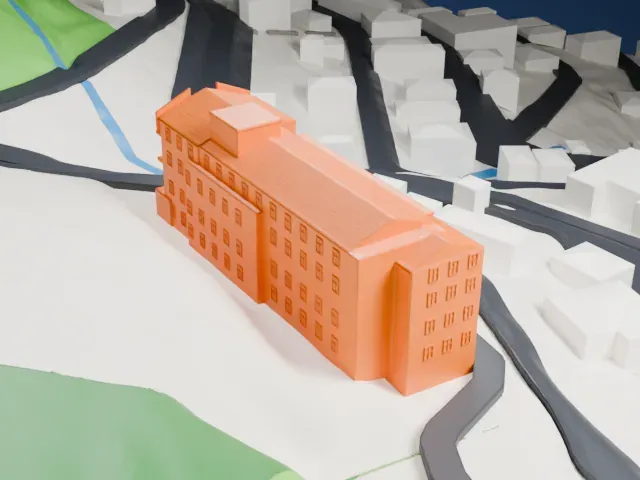 Jerome Grand Hotel model, South view