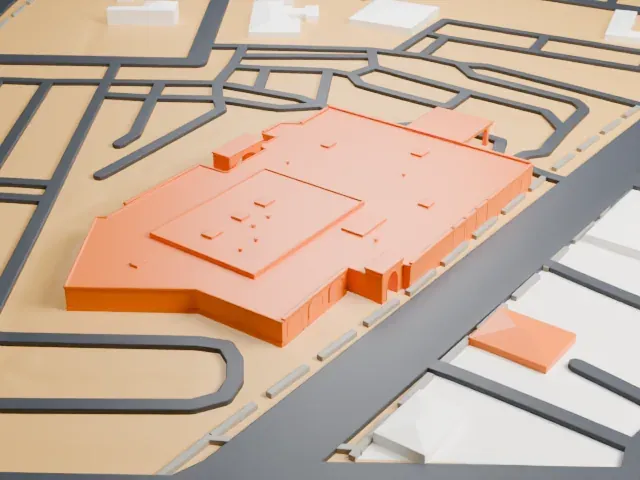 Jerry's Nugget model, South view