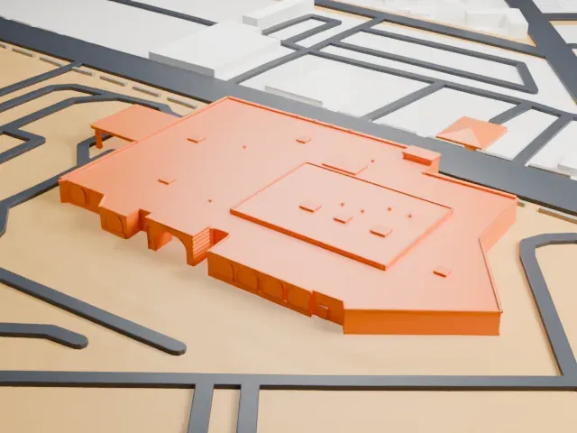Jerry's Nugget model, West view