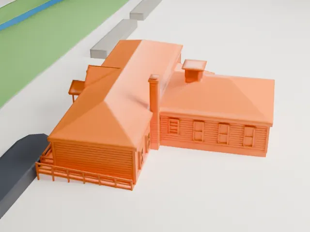 Jerusalem District No. 5 Schoolhouse model, North view