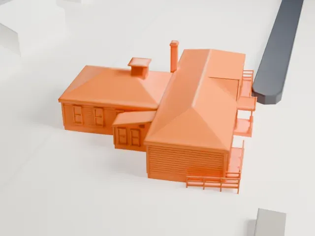 Jerusalem District No. 5 Schoolhouse model, South view
