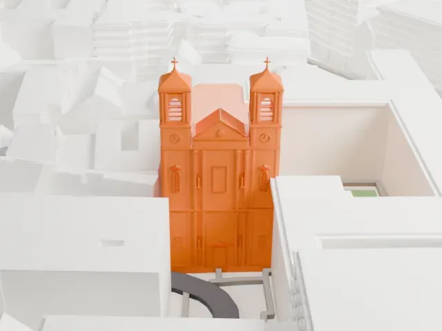 Jesuit Church, Vienna model, South view