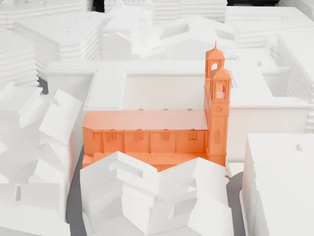 Jesuit Church, Vienna model, West view