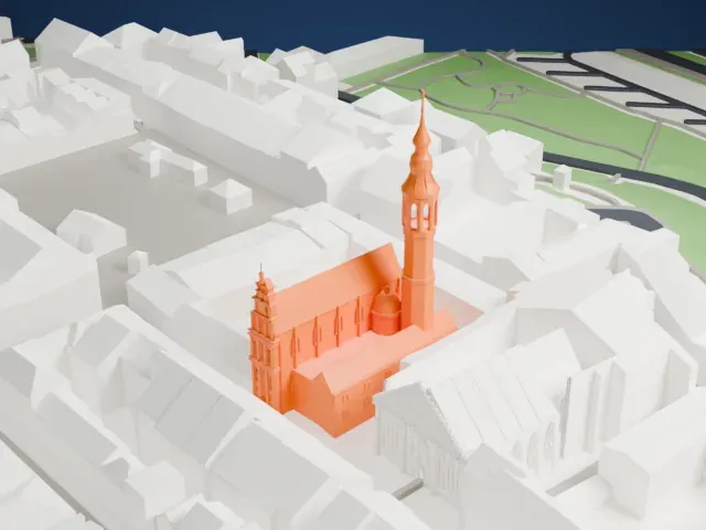 Jesuit Church, Warsaw model, South view