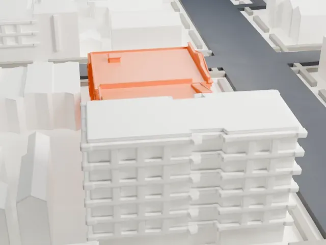 Jewish Center of Kings Highway model, East view