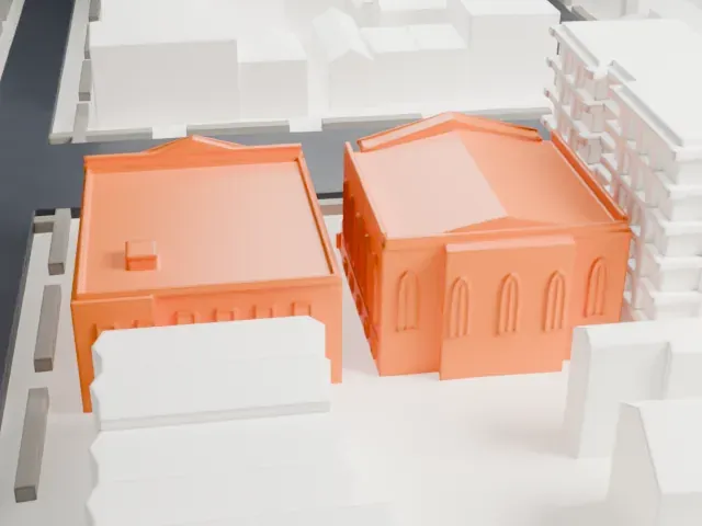 Jewish Center of Kings Highway model, South view