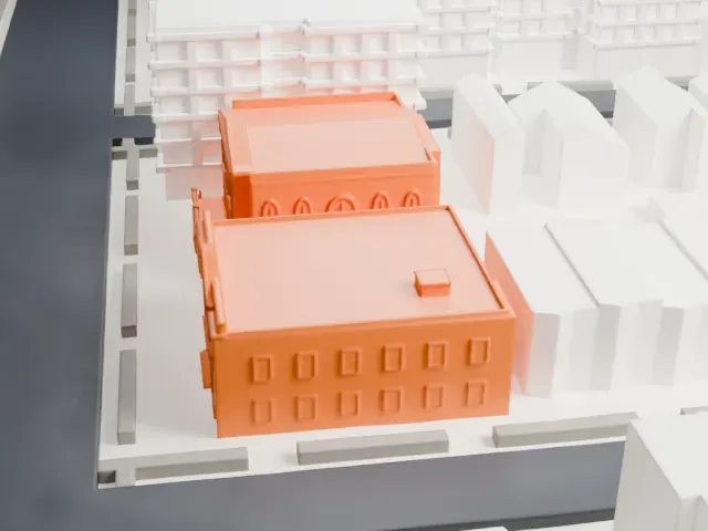 Jewish Center of Kings Highway model, West view
