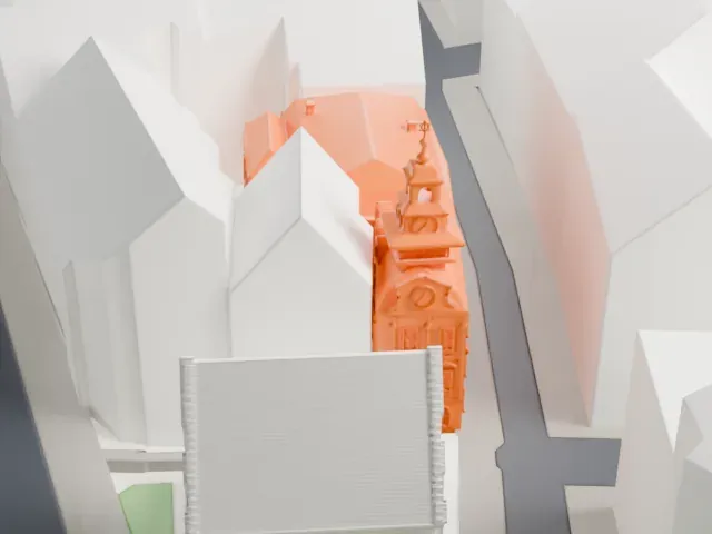 Jewish Town Hall (Prague) model, North view