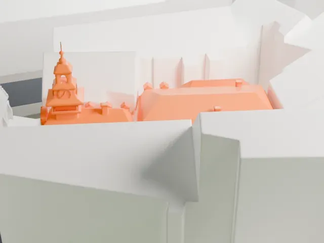 Jewish Town Hall (Prague) model, West view