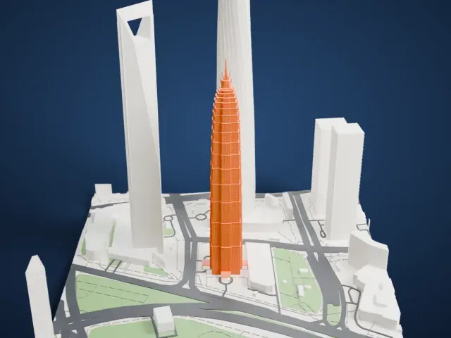 Jin Mao Tower model, North view