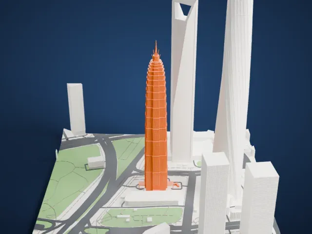 Jin Mao Tower model, West view