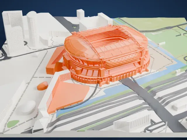 Johan Cruyff Arena model, East view
