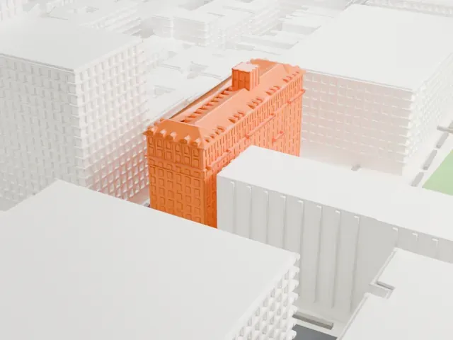 John Jay Hall model, East view