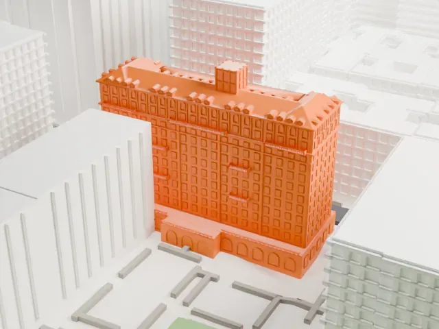 John Jay Hall model, North view