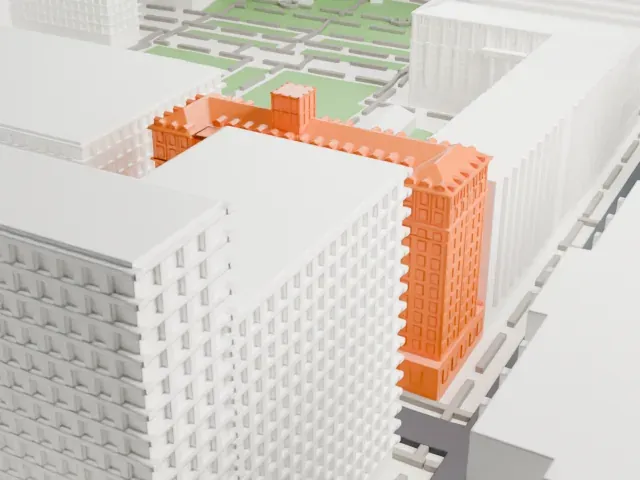 John Jay Hall model, South view