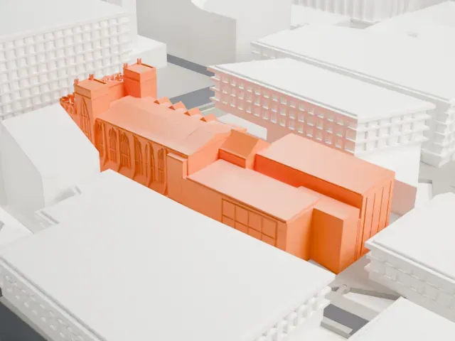 John Rylands Research Institute and Library model, North view