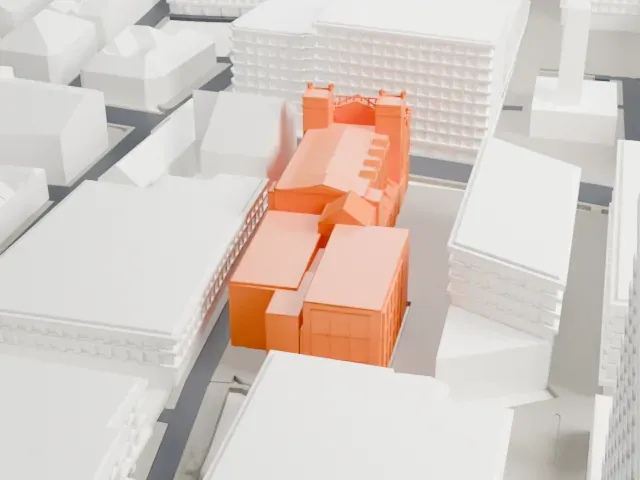 John Rylands Research Institute and Library model, West view