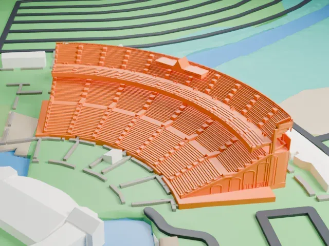 Jones Beach Theater model, East view