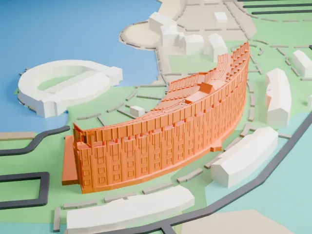 Jones Beach Theater model, North view