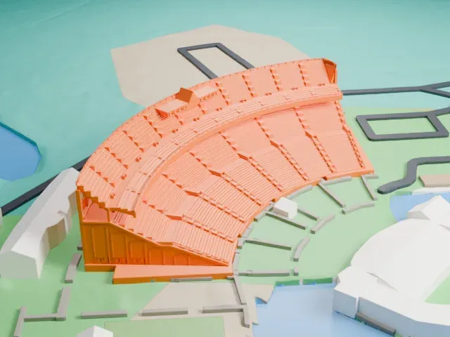 Jones Beach Theater model, South view