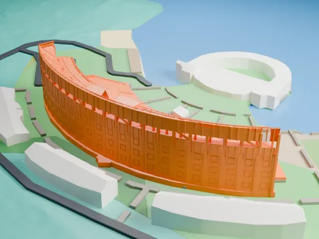 Jones Beach Theater model, West view