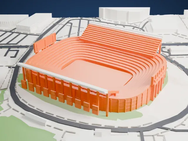 Jordan–Hare Stadium model, East view