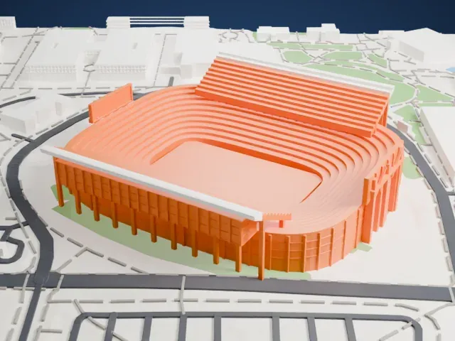 Jordan–Hare Stadium model, West view