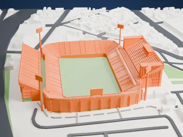 José Amalfitani Stadium model, East view