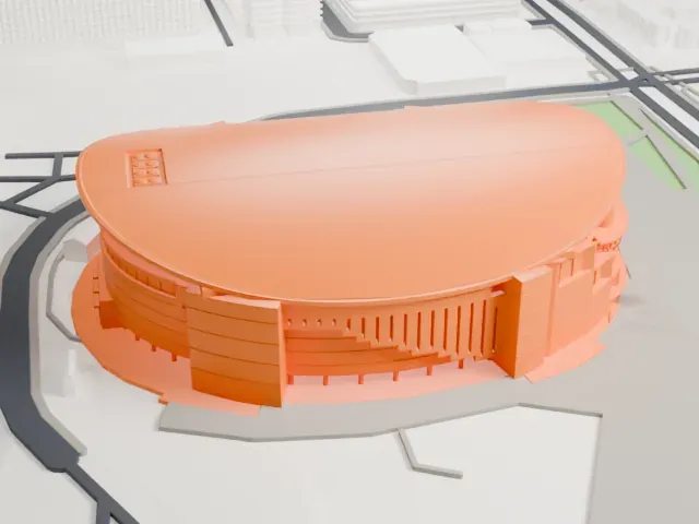 José Miguel Agrelot Coliseum model, East view