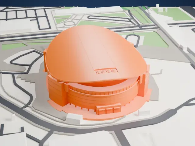 José Miguel Agrelot Coliseum model, South view