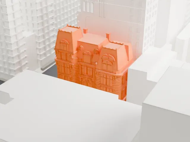 Joseph Raphael De Lamar House model, South view