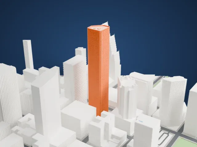 JPMorgan Chase Tower (Houston) model, East view