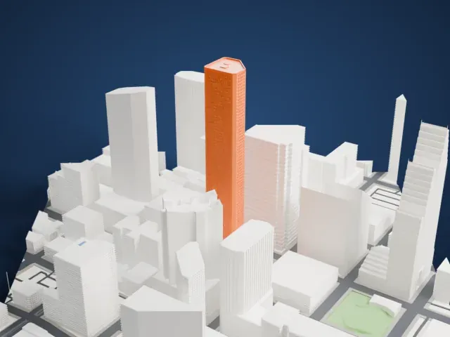 JPMorgan Chase Tower (Houston) model, North view