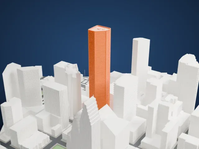JPMorgan Chase Tower (Houston) model, West view