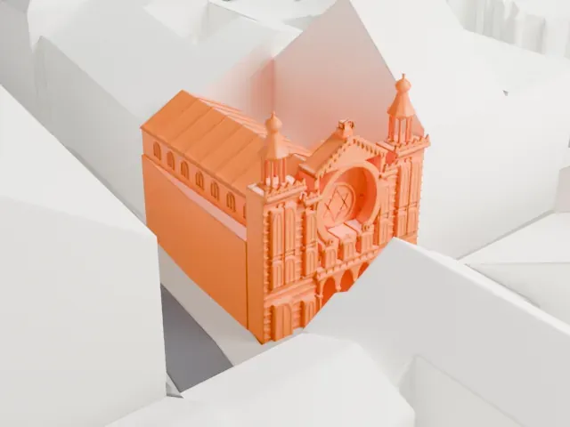 Jubilee Synagogue model, East view
