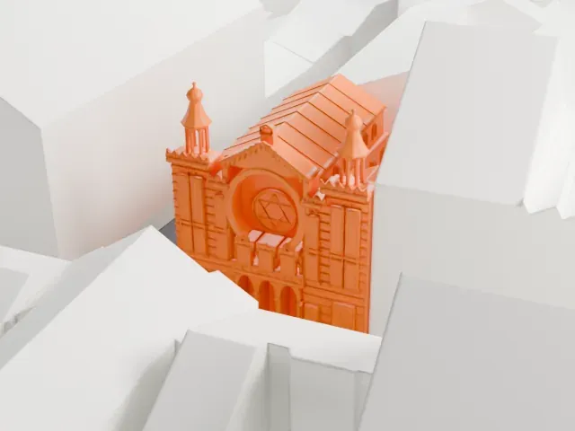 Jubilee Synagogue model, North view
