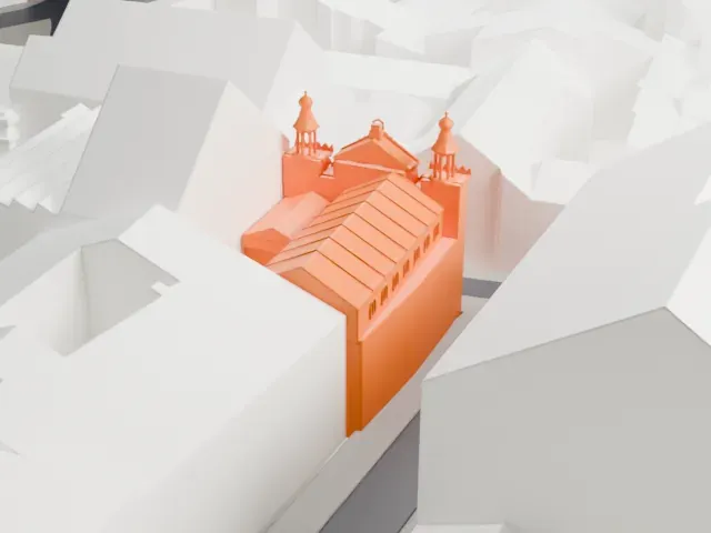 Jubilee Synagogue model, South view