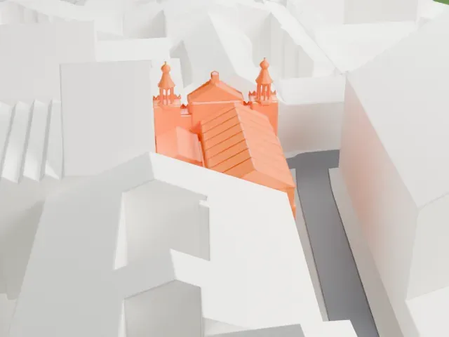 Jubilee Synagogue model, West view