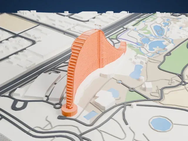 Jumeirah Beach Hotel model, North view
