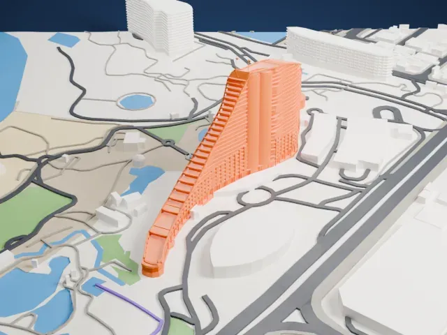 Jumeirah Beach Hotel model, South view