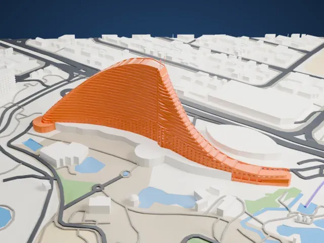 Jumeirah Beach Hotel model, West view