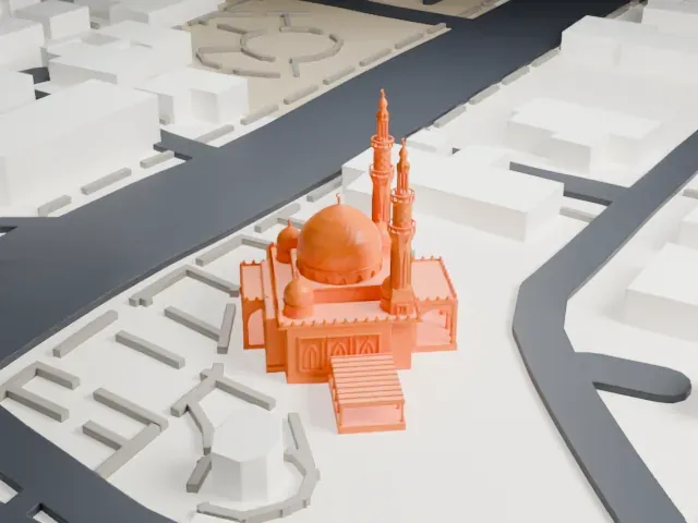 Jumeirah Mosque model, South view