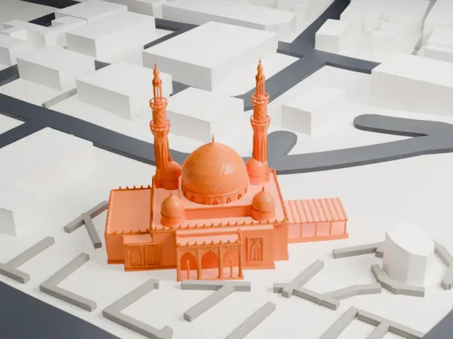 Jumeirah Mosque model, West view