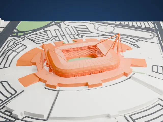 Juventus Stadium model, East view