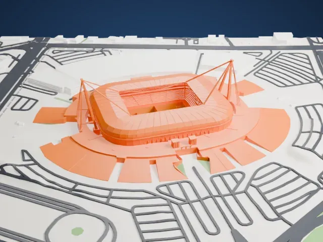 Juventus Stadium model, West view