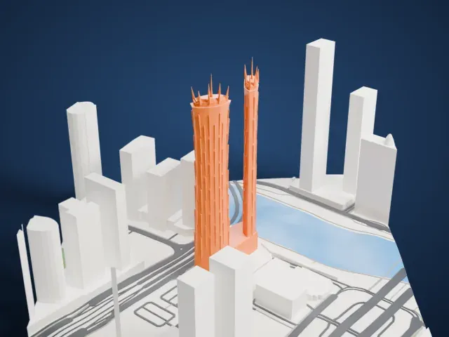 JW Marriott Marquis Dubai model, North view