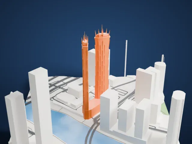 JW Marriott Marquis Dubai model, South view