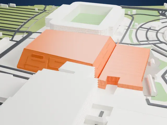Jyske Bank Boxen model, North view