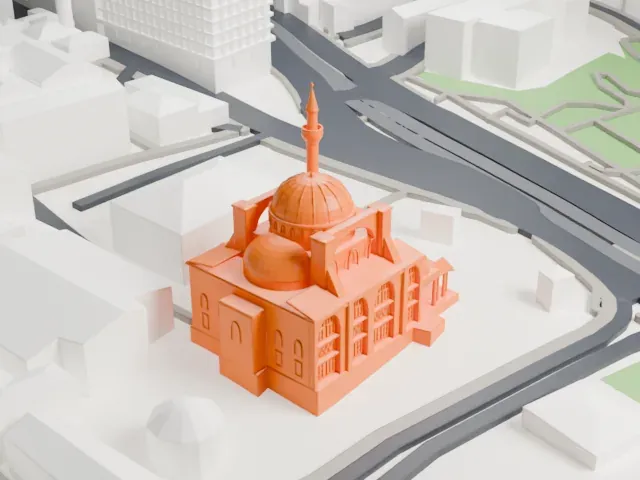 Kılıç Ali Pasha Complex model, East view