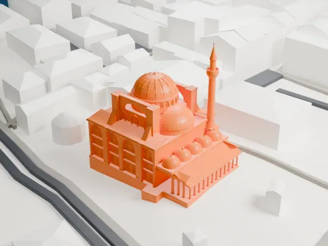 Kılıç Ali Pasha Complex model, North view